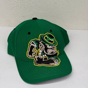 Nortre Dame Fitted Hat Zephyr Wool Blend Green Embroidered Logo Size 7 1/2